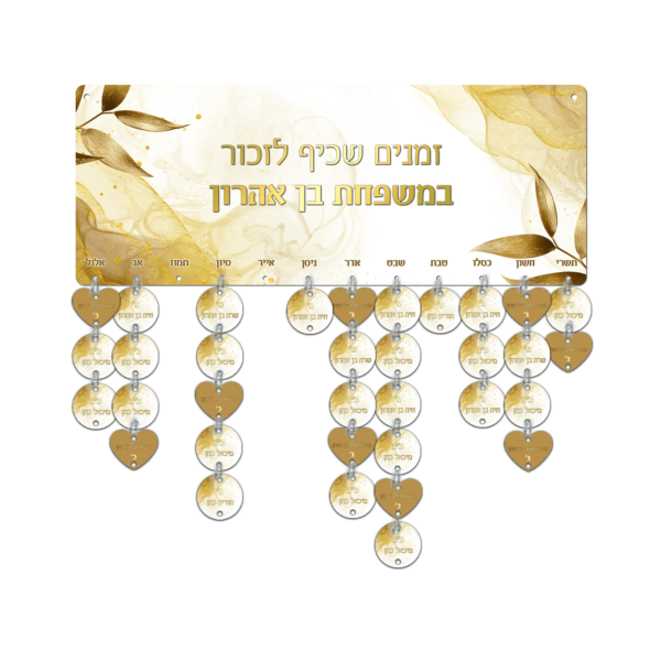 לוח ימי הולדת - זהב עלים