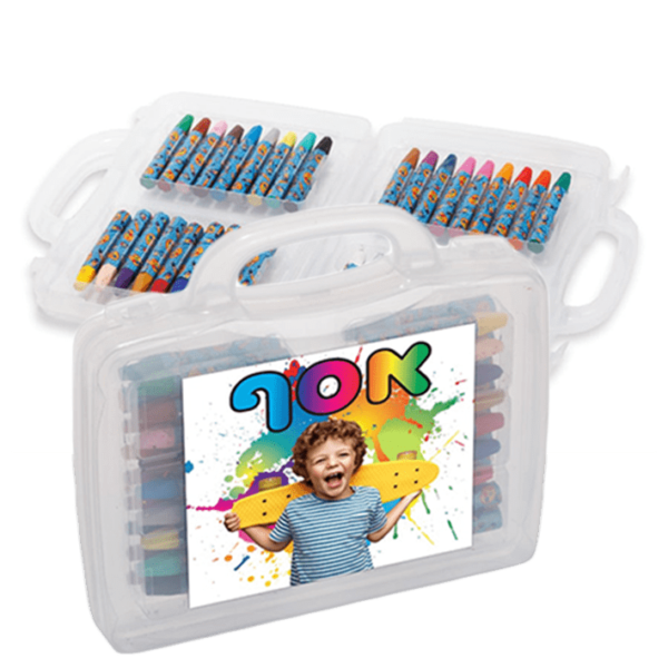 מזוודת צבעי פנדה עם תמונה