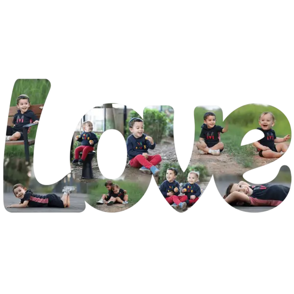אותיות LOVE עם תמונות גדול