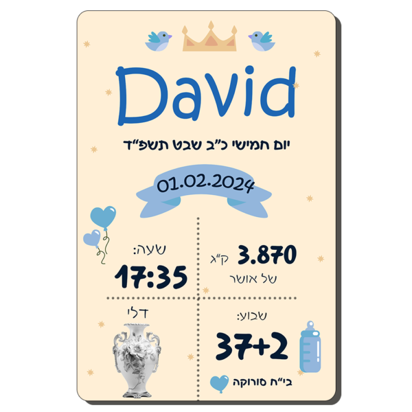 תעודת לידה כחול